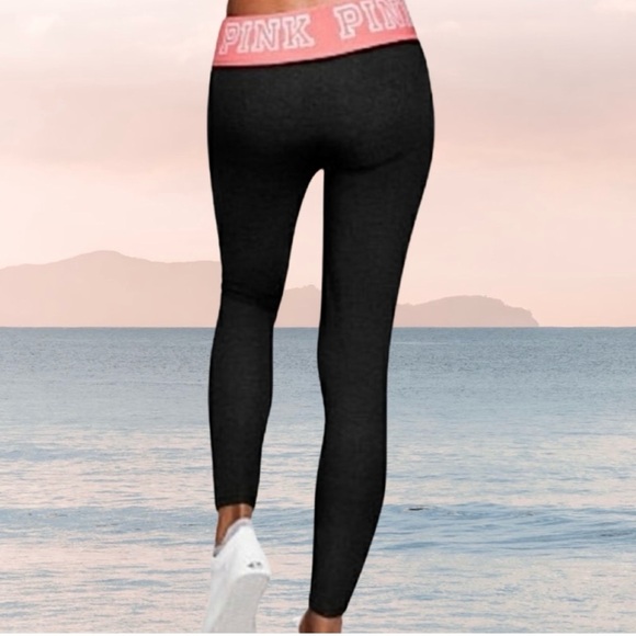 PINK Victoria's Secret Pants - Pink Victoria’s Secret women’s size large yoga leggings with‎ roll down top